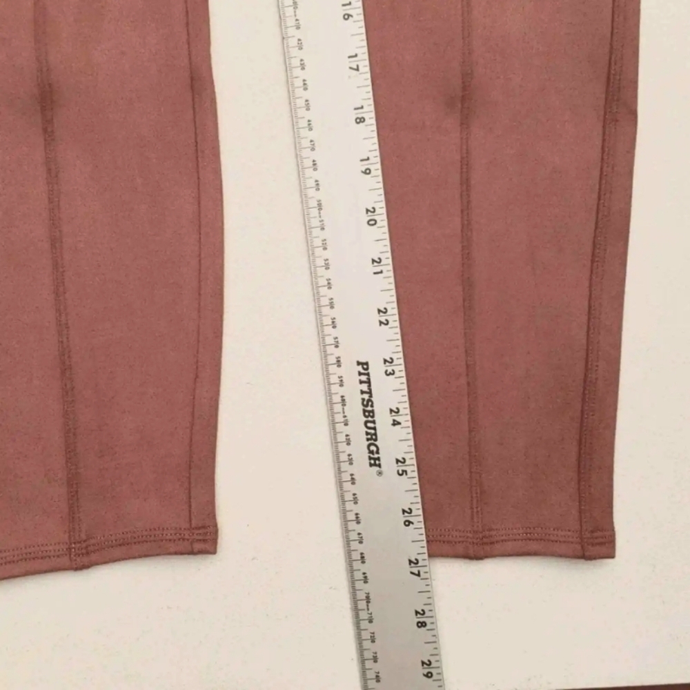SPANX Faux Suede Leggings Women's Size Large Color Rich Rose - Picture 6 of 11